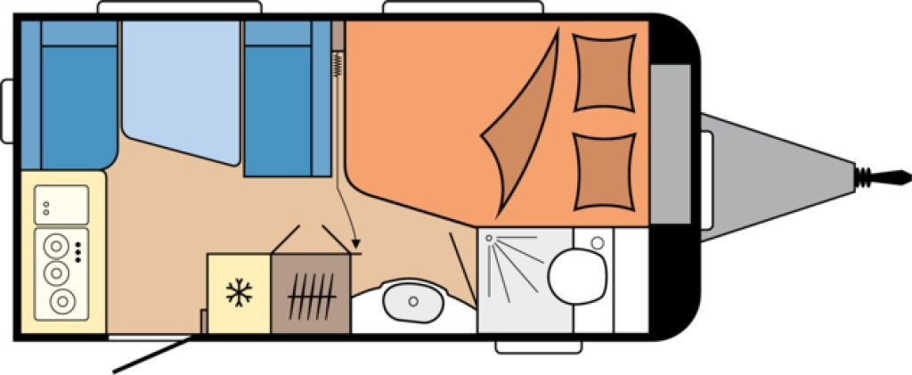 Hobby De Luxe 400 SFe 1500kg., Fahrradträger - Dzīvojamais treileris: foto 2 Hobby De Luxe 400 SFe 1500kg., Fahrradträger - Dzīvojamais treileris: foto 2