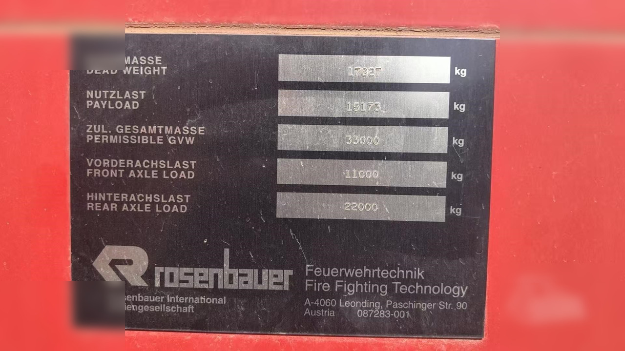 1995 ROSENBAUER FOX - Ugunsdzēsēju mašīna: foto 3 1995 ROSENBAUER FOX - Ugunsdzēsēju mašīna: foto 3