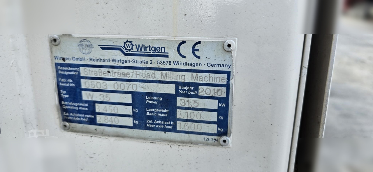 2010 WIRTGEN W35 - Asfalta frēze: foto 3 2010 WIRTGEN W35 - Asfalta frēze: foto 3