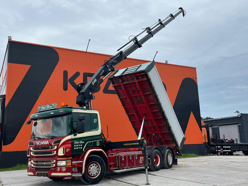 Scania P 410 6x2*4 HIAB 211EP-5 / BOX L=5386 mm - Kravas automašīna pašizgāzējs, Kravas auto ar manipulatoru: foto 1 Scania P 410 6x2*4 HIAB 211EP-5 / BOX L=5386 mm - Kravas automašīna pašizgāzējs, Kravas auto ar manipulatoru: foto 1