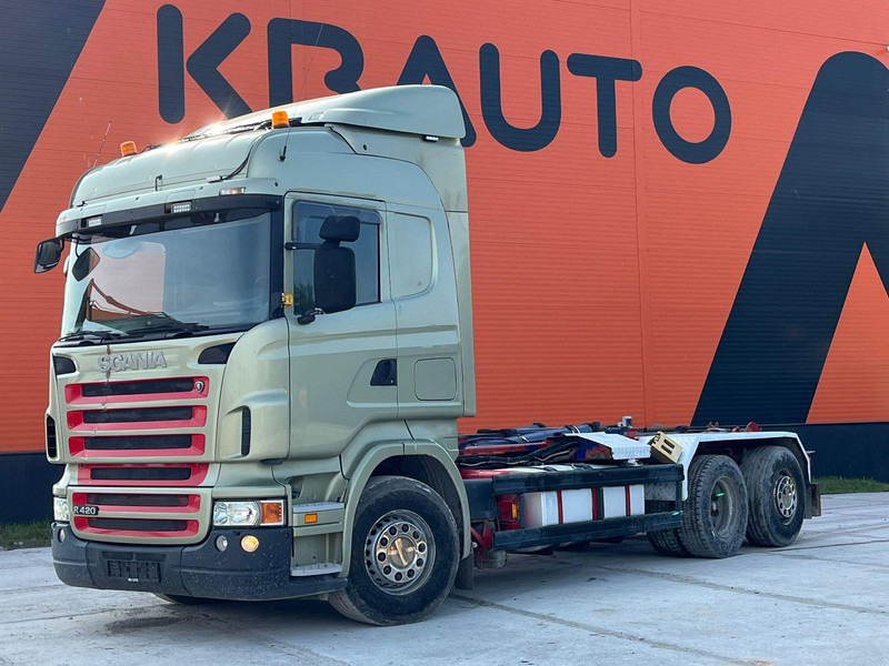 Scania R 420 6x2 PALFINGER T 20 ton / L=5450 mm / RETARDER - Pacēlājs ar āķi: foto 1 Scania R 420 6x2 PALFINGER T 20 ton / L=5450 mm / RETARDER - Pacēlājs ar āķi: foto 1