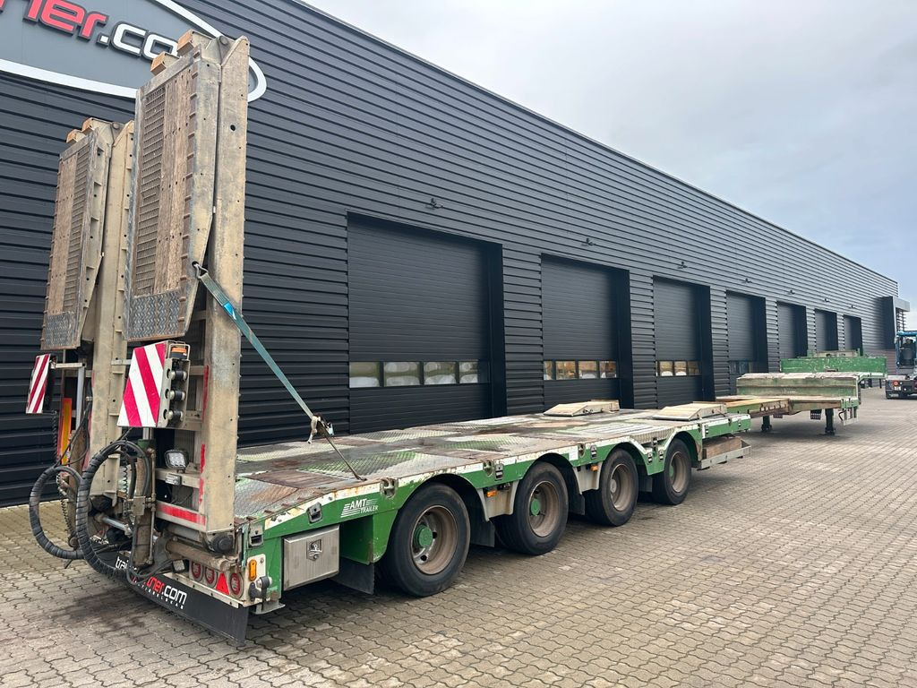 Puspiekabe zema profila platforma HRD AMT 4 achs tieflader / ausziehbar / Radmulde: foto 9