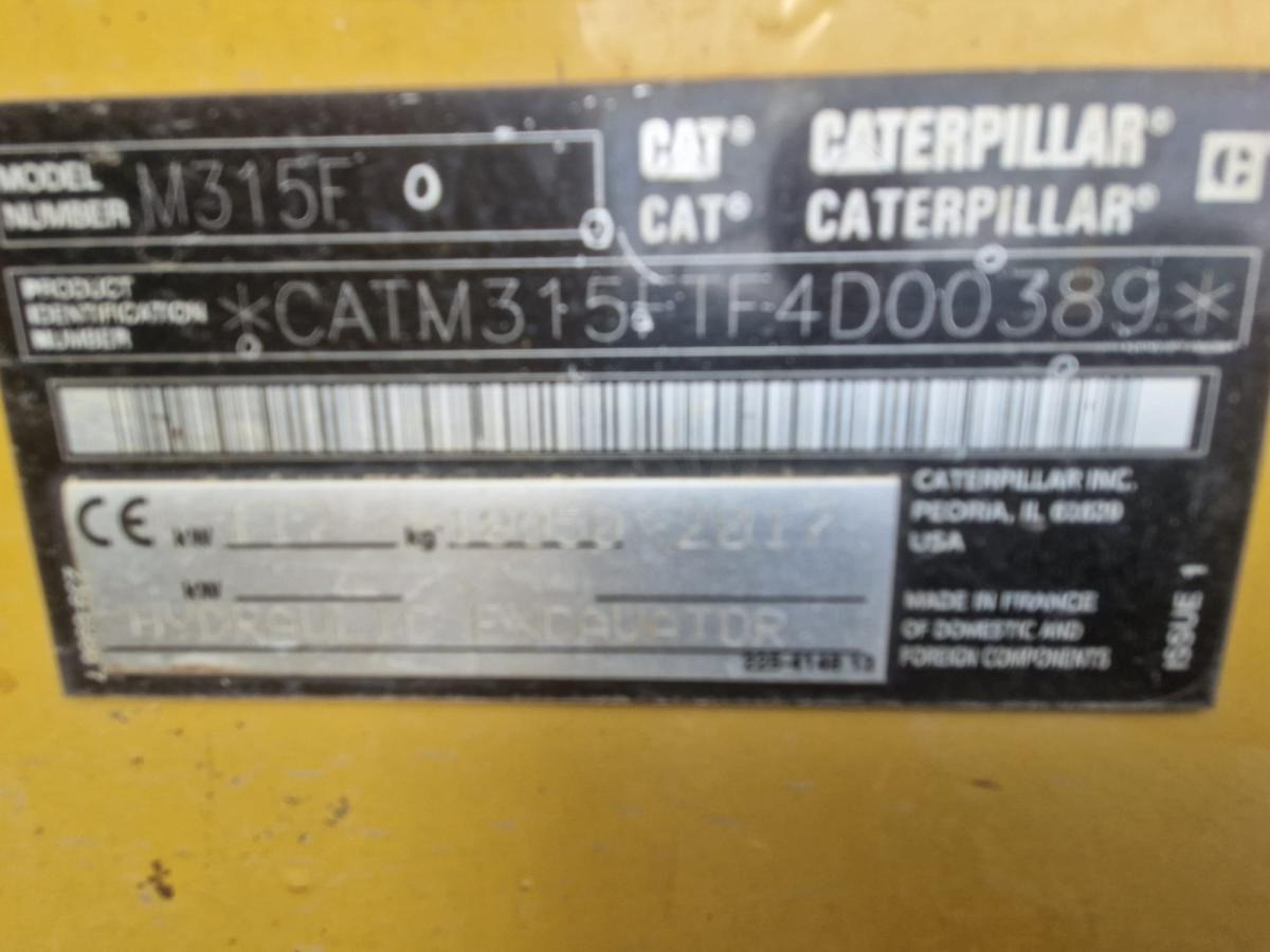 Riteņu ekskavators Caterpillar M315F F: foto 9