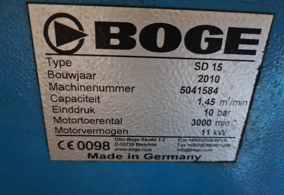 Kompresor śrubowy Boge SD 15, 11 kw - Gaisa kompresors: foto 5 Kompresor śrubowy Boge SD 15, 11 kw - Gaisa kompresors: foto 5