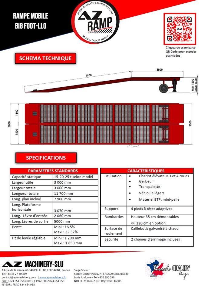 AZ RAMP KING VERSION, BIG FOOT 15 T mobile loading ramp - Iekraušanas rampa: foto 5 AZ RAMP KING VERSION, BIG FOOT 15 T mobile loading ramp - Iekraušanas rampa: foto 5