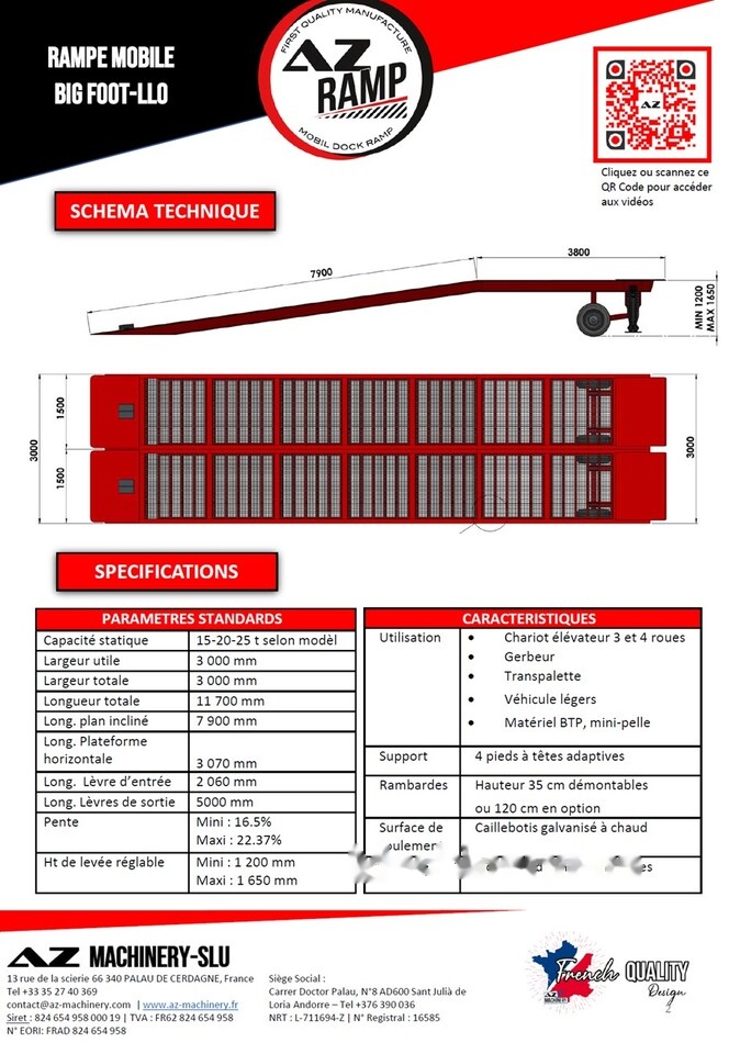 AZ RAMP KING VERSION, BIG FOOT LLO 25T mobile loading ramp - Iekraušanas rampa: foto 5 AZ RAMP KING VERSION, BIG FOOT LLO 25T mobile loading ramp - Iekraušanas rampa: foto 5