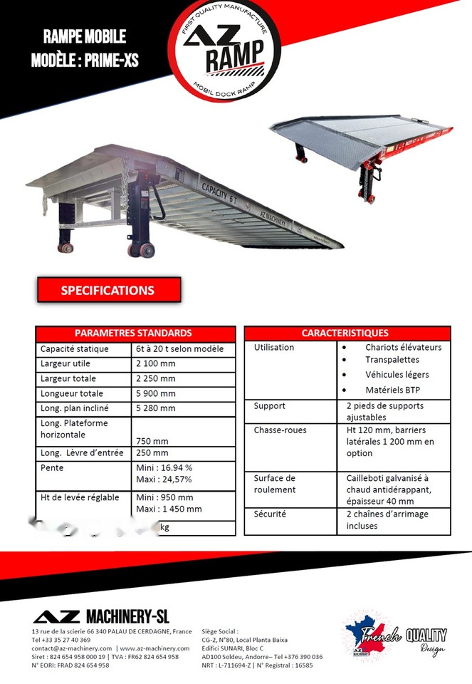 AZ RAMP PRIME XS-6 mobile loading ramp - Iekraušanas rampa: foto 2 AZ RAMP PRIME XS-6 mobile loading ramp - Iekraušanas rampa: foto 2
