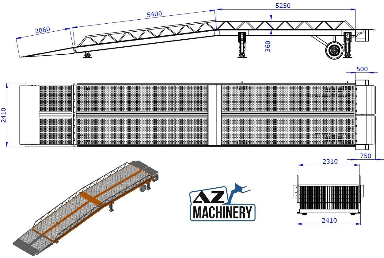 Jaunā Iekraušanas rampa Loading Ramp with with electro hydraulic tilting bridge -  AZ RAMP - STAR- 15T-ZR-LLO-E: foto 12