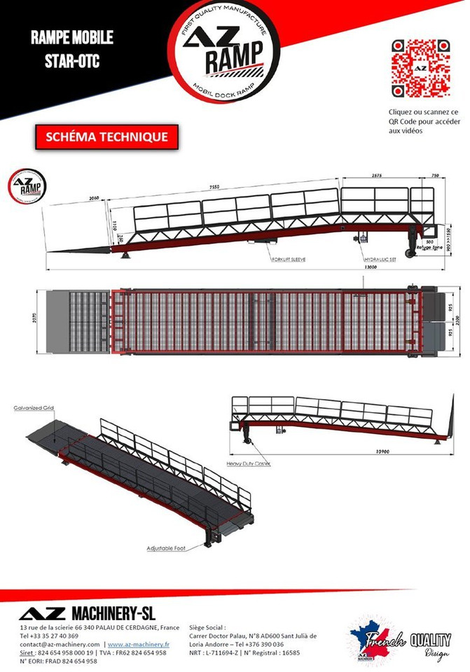 Loading Ramp with with hydraulic folding bridge - AZ RAMP - STAR-OTC- 8T. 8 ton capacity - Iekraušanas rampa: foto 3 Loading Ramp with with hydraulic folding bridge - AZ RAMP - STAR-OTC- 8T. 8 ton capacity - Iekraušanas rampa: foto 3