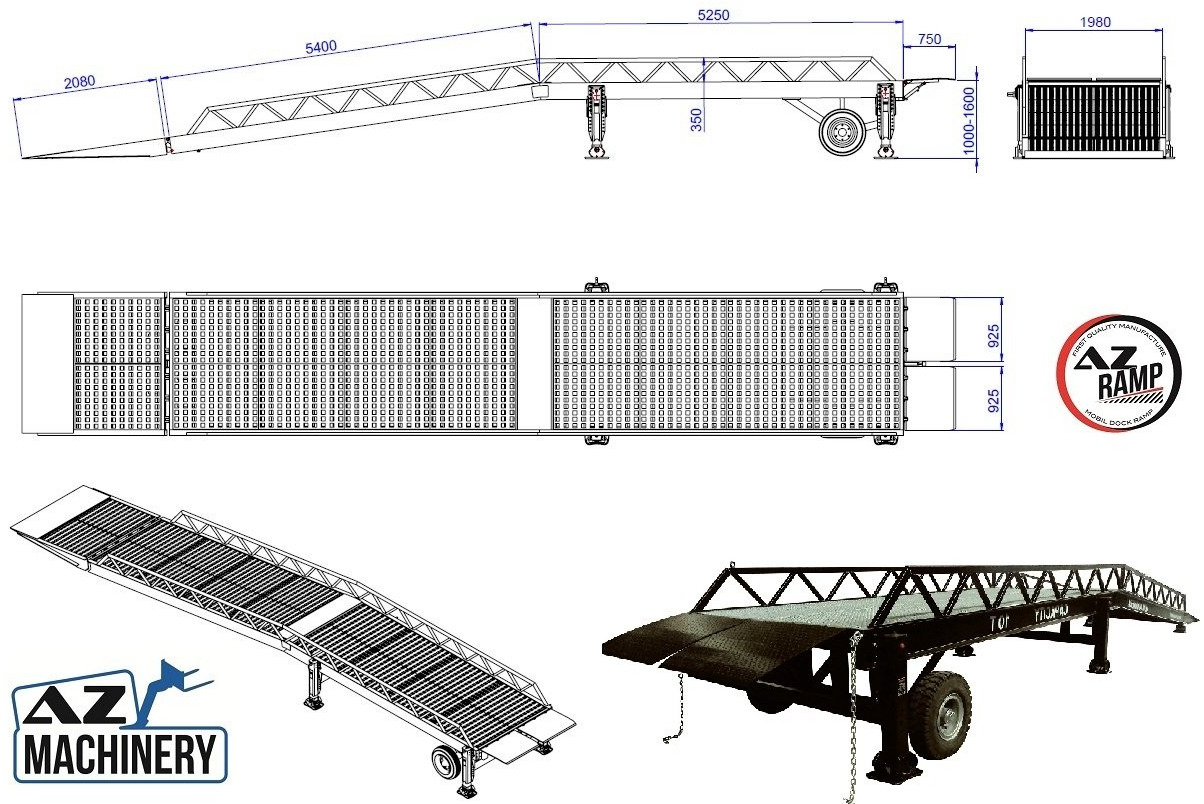 Jaunā Iekraušanas rampa Loading Ramp with with hydraulic tilting bridge -  AZ RAMP - STAR LLO- 20 T.: foto 9