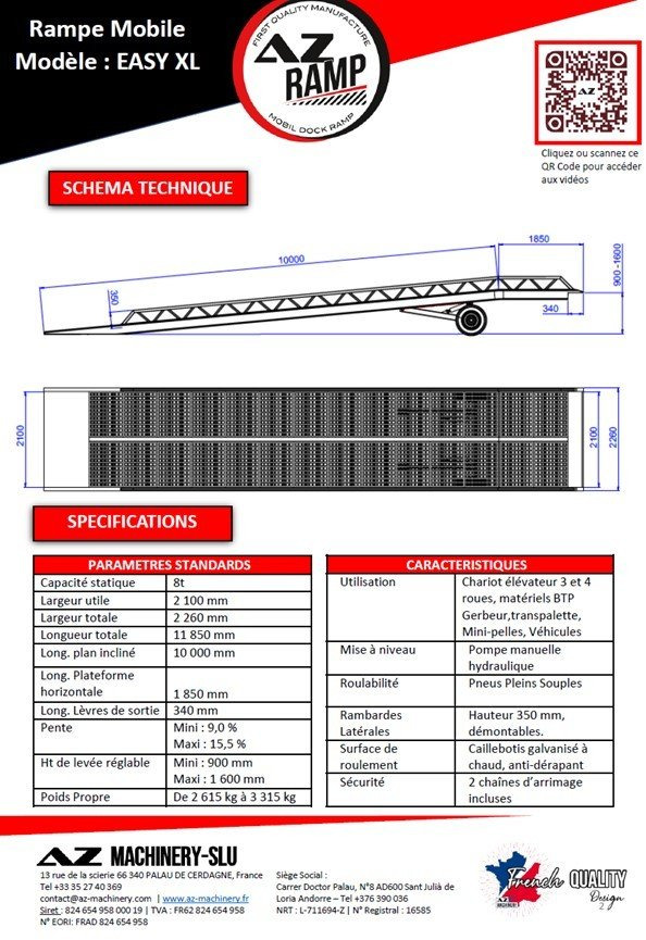 **RENTAL** AZ RAMP-EASY XL-8 . Mobil Loading Ramp WIDE With Level Off, 8 t Capacity - Iekraušanas rampa: foto 3 **RENTAL** AZ RAMP-EASY XL-8 . Mobil Loading Ramp WIDE With Level Off, 8 t Capacity - Iekraušanas rampa: foto 3