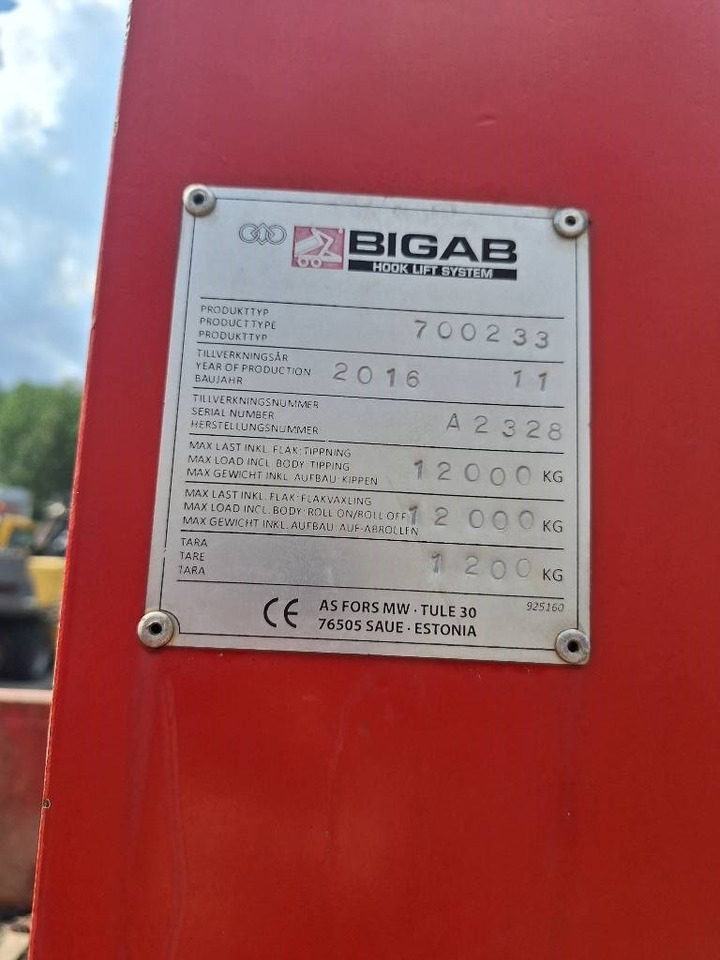 Multilift/ Būvgružu konteinera piekabe Bigab 10-14: foto 8