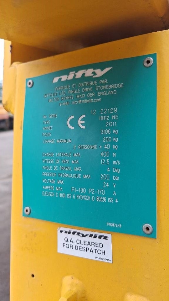 Niftylift HR 12 N E - Izlices pacēlājs: foto 3 Niftylift HR 12 N E - Izlices pacēlājs: foto 3