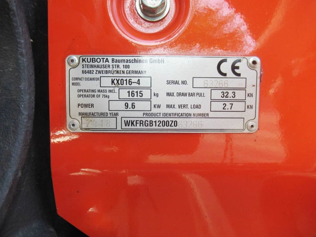Kubota KX016-4 hydr. Schwenklöffel - Mini-ekskavators: foto 5 Kubota KX016-4 hydr. Schwenklöffel - Mini-ekskavators: foto 5