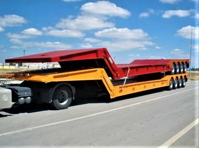 AME 120 Ton 4 Axle Front Loading Lowbed Semi-Trailer - Puspiekabe zema profila platforma: foto 1 AME 120 Ton 4 Axle Front Loading Lowbed Semi-Trailer - Puspiekabe zema profila platforma: foto 1