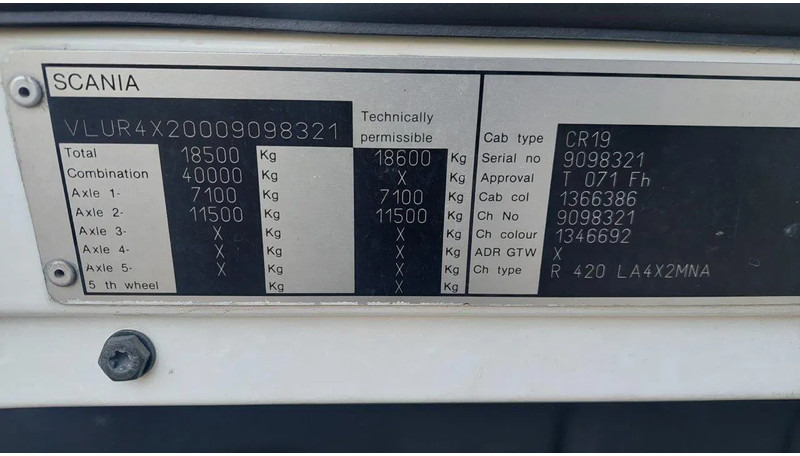 Vilcējs Scania R420 4x2 MANUAL GEARBOX RETARDER: foto 10