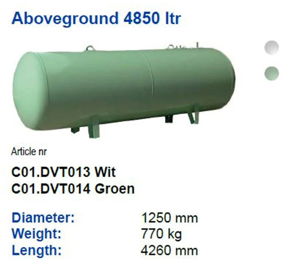 De Visser Propaan/Butaan LPG tank 4850 L (2,43 ton) Gastank, Gas, Gaz, LPG, GPL, Propane, Butane Ø 1250 including tank fittings - Degvielas tvertne: foto 4 De Visser Propaan/Butaan LPG tank 4850 L (2,43 ton) Gastank, Gas, Gaz, LPG, GPL, Propane, Butane Ø 1250 including tank fittings - Degvielas tvertne: foto 4
