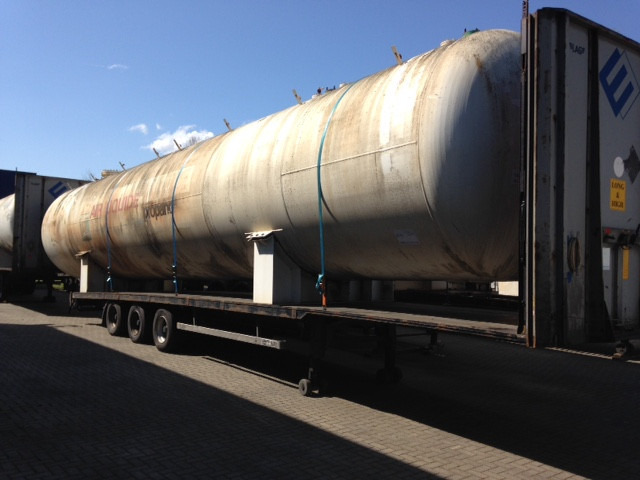 Open flatbed trailer Van Hool 3B2011 Used tank 70m3 aboveground - Gas, Gaz, LPG, GPL, Propane, Butane tank ID 1.130 - Bortu puspiekabe/ Platforma: foto 2 Open flatbed trailer Van Hool 3B2011 Used tank 70m3 aboveground - Gas, Gaz, LPG, GPL, Propane, Butane tank ID 1.130 - Bortu puspiekabe/ Platforma: foto 2