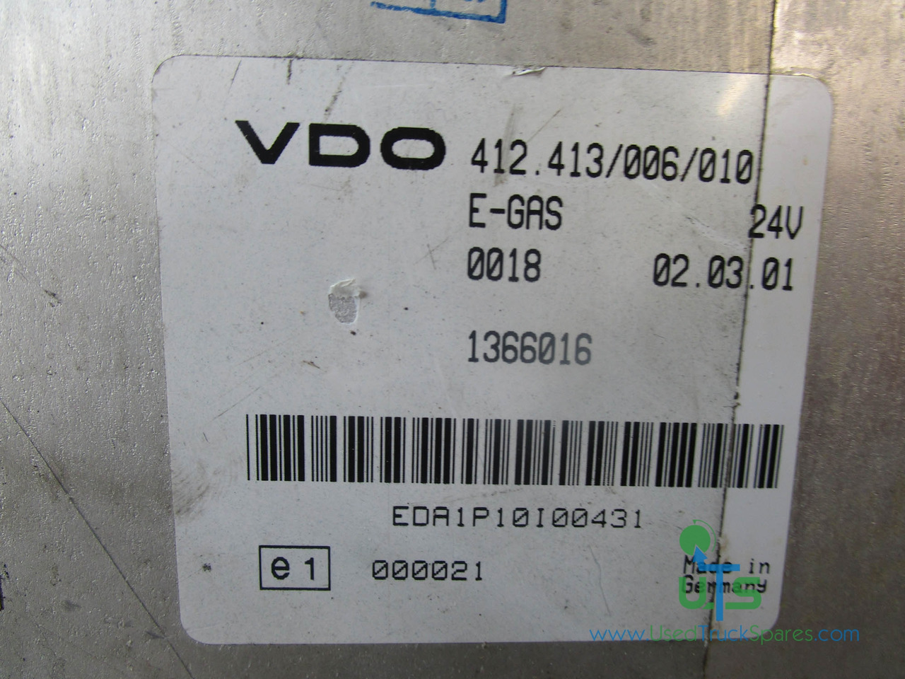 DAF EGAS THROTTLE CONTROL VDO ECU P/NO 412.413/006/010 - Elektroniskais vadības bloks (ECU) - Kravas automašīna: foto 3 DAF EGAS THROTTLE CONTROL VDO ECU P/NO 412.413/006/010 - Elektroniskais vadības bloks (ECU) - Kravas automašīna: foto 3
