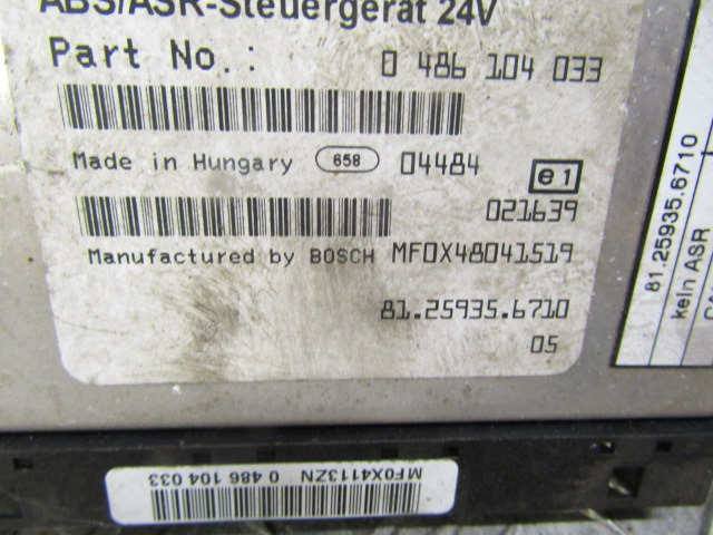 MAN LE 2000 SERIES ABS ECU P/NO 81.25935.6710 - Elektroniskais vadības bloks (ECU) - Kravas automašīna: foto 2 MAN LE 2000 SERIES ABS ECU P/NO 81.25935.6710 - Elektroniskais vadības bloks (ECU) - Kravas automašīna: foto 2