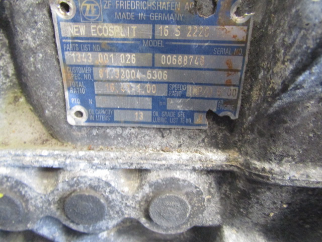 MAN TGS ZF 16S 2220TD MANUAL GEARBOX - Dzinējs un rezerves daļas - Kravas automašīna: foto 3 MAN TGS ZF 16S 2220TD MANUAL GEARBOX - Dzinējs un rezerves daļas - Kravas automašīna: foto 3
