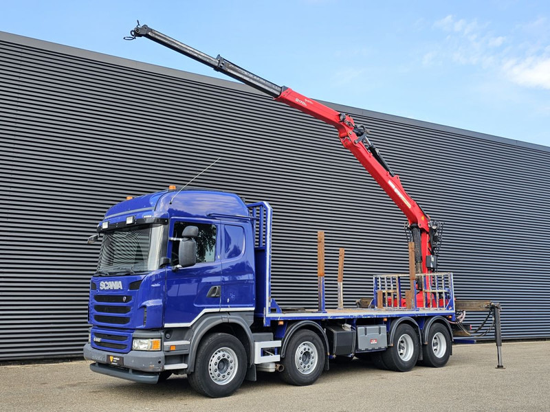 Scania G440 / RETARDER / 8x4 / PALFINGER-EPSILON CRANE - Bortu kravas automašīna/ Platforma, Kravas auto ar manipulatoru: foto 1 Scania G440 / RETARDER / 8x4 / PALFINGER-EPSILON CRANE - Bortu kravas automašīna/ Platforma, Kravas auto ar manipulatoru: foto 1
