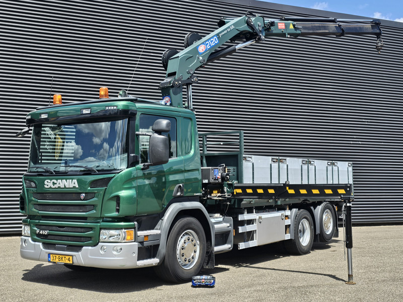 Scania P410 / 6X2-4 / 21 t/m CRANE / KRAN - Bortu kravas automašīna/ Platforma, Kravas auto ar manipulatoru: foto 1 Scania P410 / 6X2-4 / 21 t/m CRANE / KRAN - Bortu kravas automašīna/ Platforma, Kravas auto ar manipulatoru: foto 1