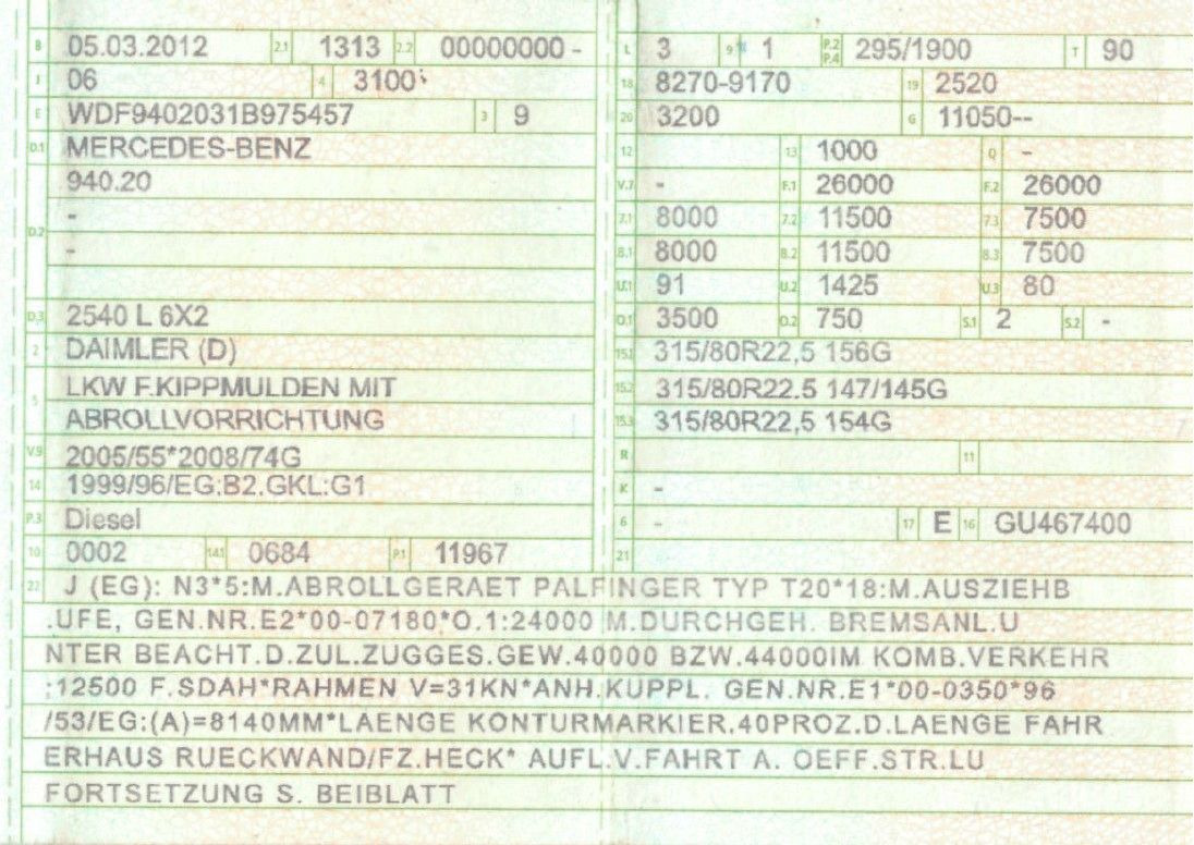 Mercedes-Benz 2540 L 6x2 Palfinger T20 mit hydr. Containerverr - Pacēlājs ar āķi: foto 2 Mercedes-Benz 2540 L 6x2 Palfinger T20 mit hydr. Containerverr - Pacēlājs ar āķi: foto 2