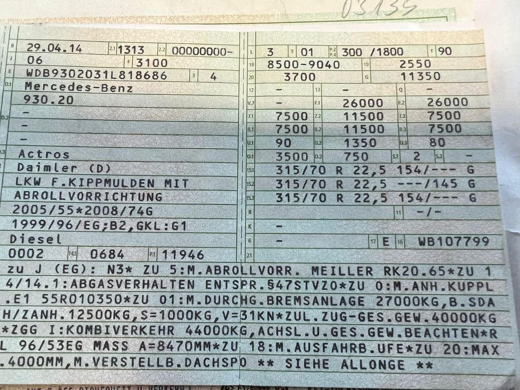Mercedes-Benz 2541 6X2 Meiller Funk Zustand wie 200 tkm Mercedes-Benz 2541 6X2 Meiller RK 20.65 Funk | Top Zustand! - Pacēlājs ar āķi: foto 2 Mercedes-Benz 2541 6X2 Meiller Funk Zustand wie 200 tkm Mercedes-Benz 2541 6X2 Meiller RK 20.65 Funk | Top Zustand! - Pacēlājs ar āķi: foto 2