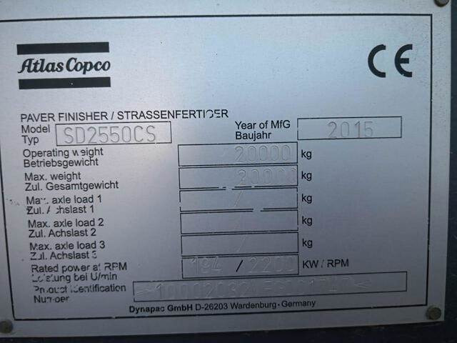 Asfalta klājējs Dynapac SD2550CS: foto 6