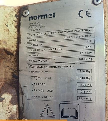 Normet Imec 9910 Brex - Teleskopiskais pacēlājs: foto 3 Normet Imec 9910 Brex - Teleskopiskais pacēlājs: foto 3