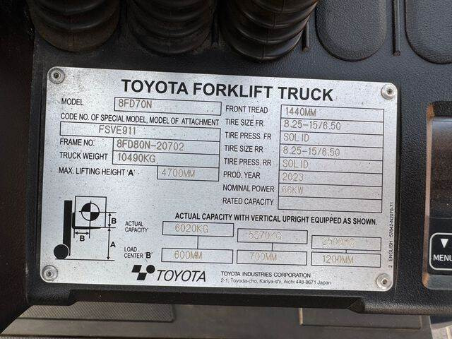 Toyota 8FD70N - Dīzeļiekrāvējs: foto 5 Toyota 8FD70N - Dīzeļiekrāvējs: foto 5