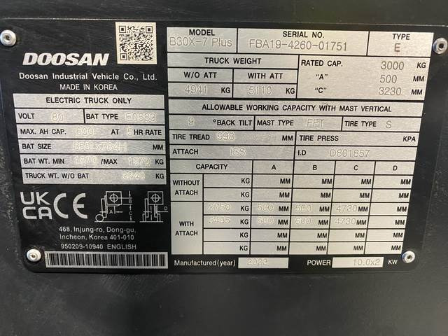 Doosan B30X-7 PLUS - Elektroiekrāvējs: foto 5 Doosan B30X-7 PLUS - Elektroiekrāvējs: foto 5