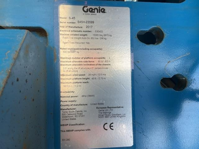 Genie S45 - Teleskopiskais pacēlājs: foto 5 Genie S45 - Teleskopiskais pacēlājs: foto 5