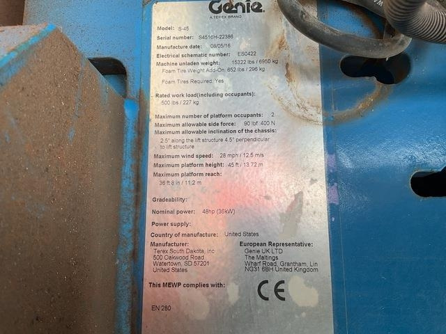 Genie S45 - Teleskopiskais pacēlājs: foto 5 Genie S45 - Teleskopiskais pacēlājs: foto 5