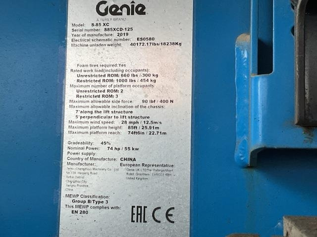 Genie S85 XC - Teleskopiskais pacēlājs: foto 5 Genie S85 XC - Teleskopiskais pacēlājs: foto 5