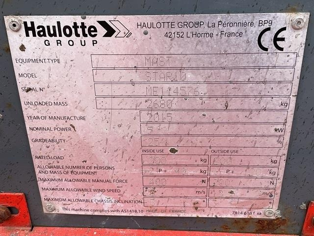 Haulotte Star 10 - Torņa pacēlājs: foto 5 Haulotte Star 10 - Torņa pacēlājs: foto 5