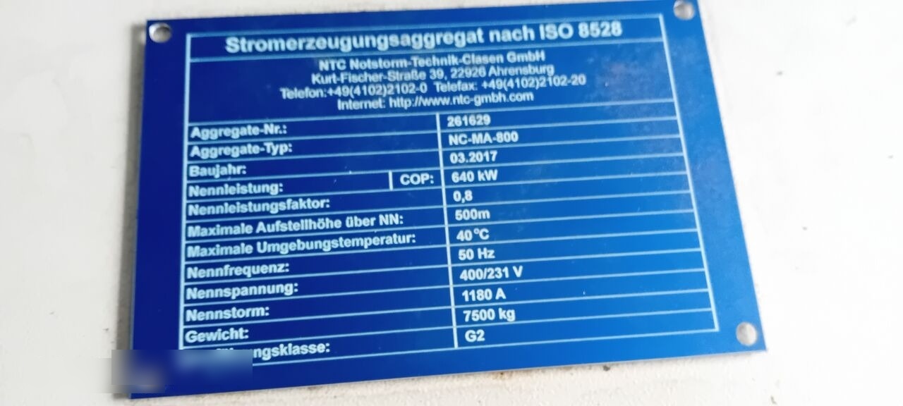 MAN Agregat Prądotwórczy Generator Stamford MAN DIESEL 640 kw 800 - Elektroģenerators: foto 1 MAN Agregat Prądotwórczy Generator Stamford MAN DIESEL 640 kw 800 - Elektroģenerators: foto 1