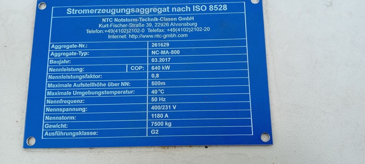 MAN MAN Generator Set Stamford 640 KW 800 KVA Diesel, 2017 Model, 931 HP, 8000 kg, Low Hours, For Sale in Poland - Elektroģenerators: foto 3 MAN MAN Generator Set Stamford 640 KW 800 KVA Diesel, 2017 Model, 931 HP, 8000 kg, Low Hours, For Sale in Poland - Elektroģenerators: foto 3