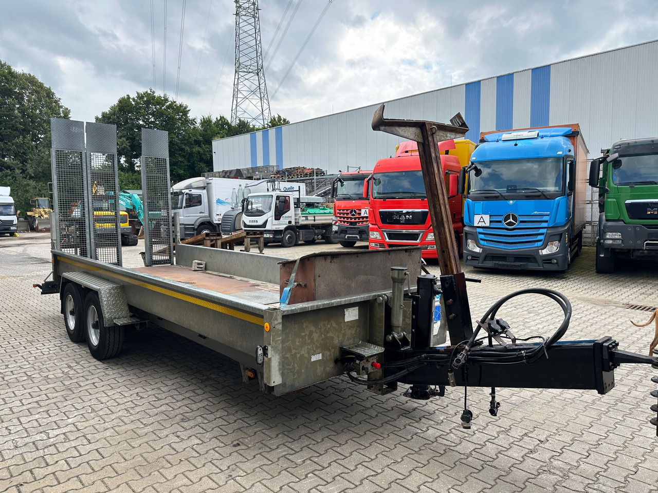 Piekabe zema profila platforma Demmler Tandem-Tiefladeranhänger Fräsenanhänger: foto 6