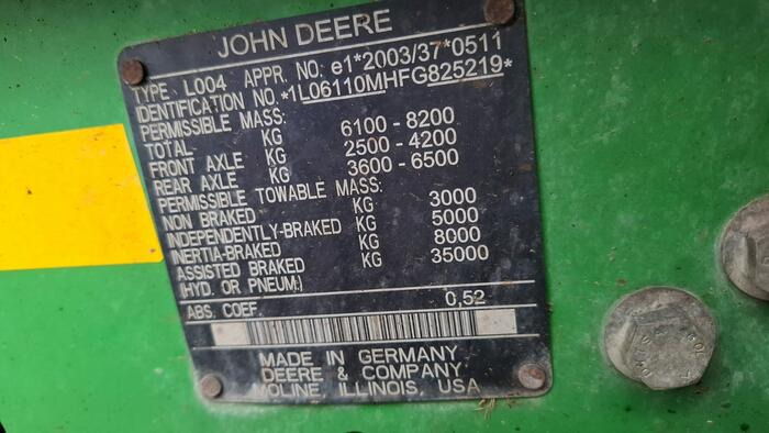 John Deere 6110 MC - Traktors: foto 5 John Deere 6110 MC - Traktors: foto 5