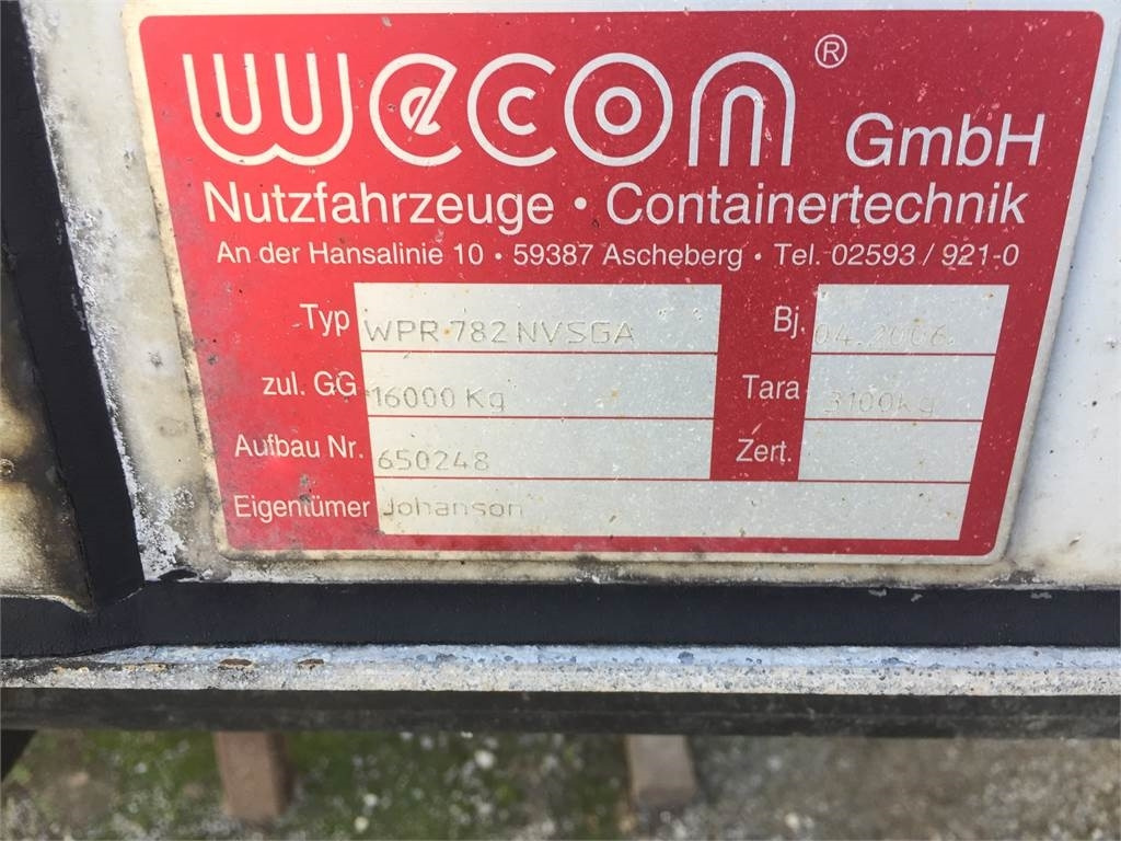 Kravas kaste ar tentu Wecon WPR 782 NVSGA 7820 mm gardin veksellad + hæve tag: foto 7