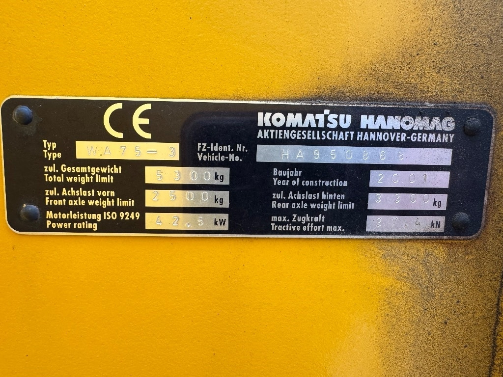 Komatsu WA75-3 30KM/H, 1-omistaja  līzingu Komatsu WA75-3 30KM/H, 1-omistaja: foto 14
