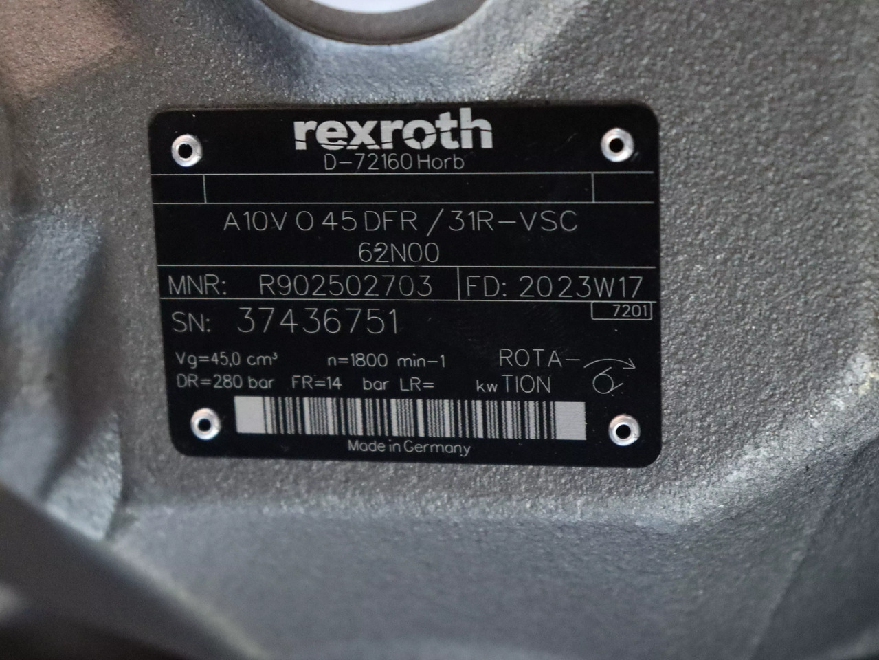 REXROTH A10VO45DFR/31R-VSC62N00 - Hidrauliskais sūknis - Celtniecības tehnika: foto 4 REXROTH A10VO45DFR/31R-VSC62N00 - Hidrauliskais sūknis - Celtniecības tehnika: foto 4