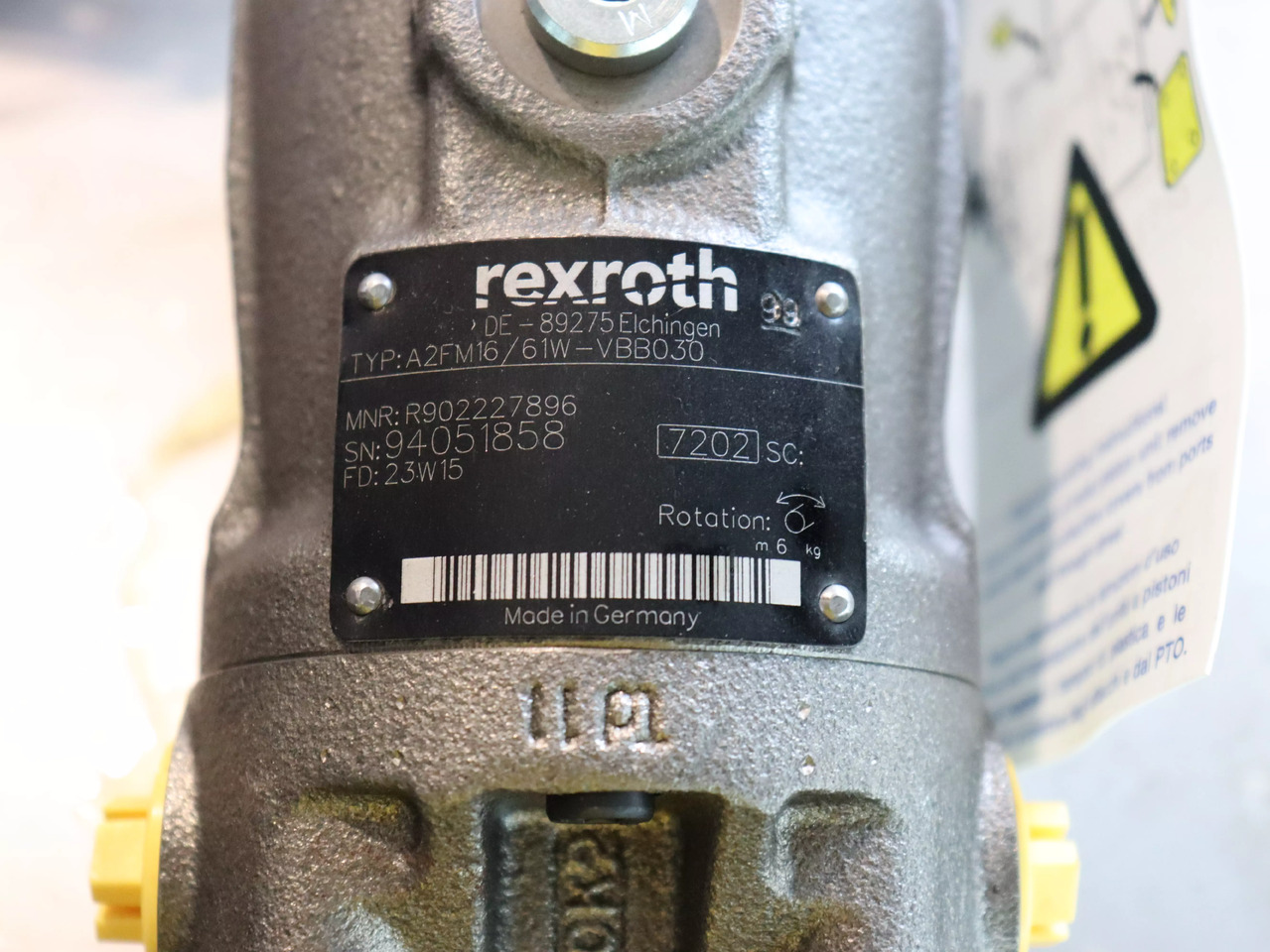 REXROTH A2FM16/61W-VBB030 - Hidrauliskais motors - Iekraušanas tehnika: foto 4 REXROTH A2FM16/61W-VBB030 - Hidrauliskais motors - Iekraušanas tehnika: foto 4