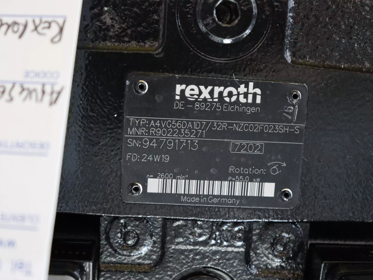 REXROTH A4VG56DA1D7/32R-NZC02F023SH-S - Hidrauliskais sūknis - Iekraušanas tehnika: foto 3 REXROTH A4VG56DA1D7/32R-NZC02F023SH-S - Hidrauliskais sūknis - Iekraušanas tehnika: foto 3