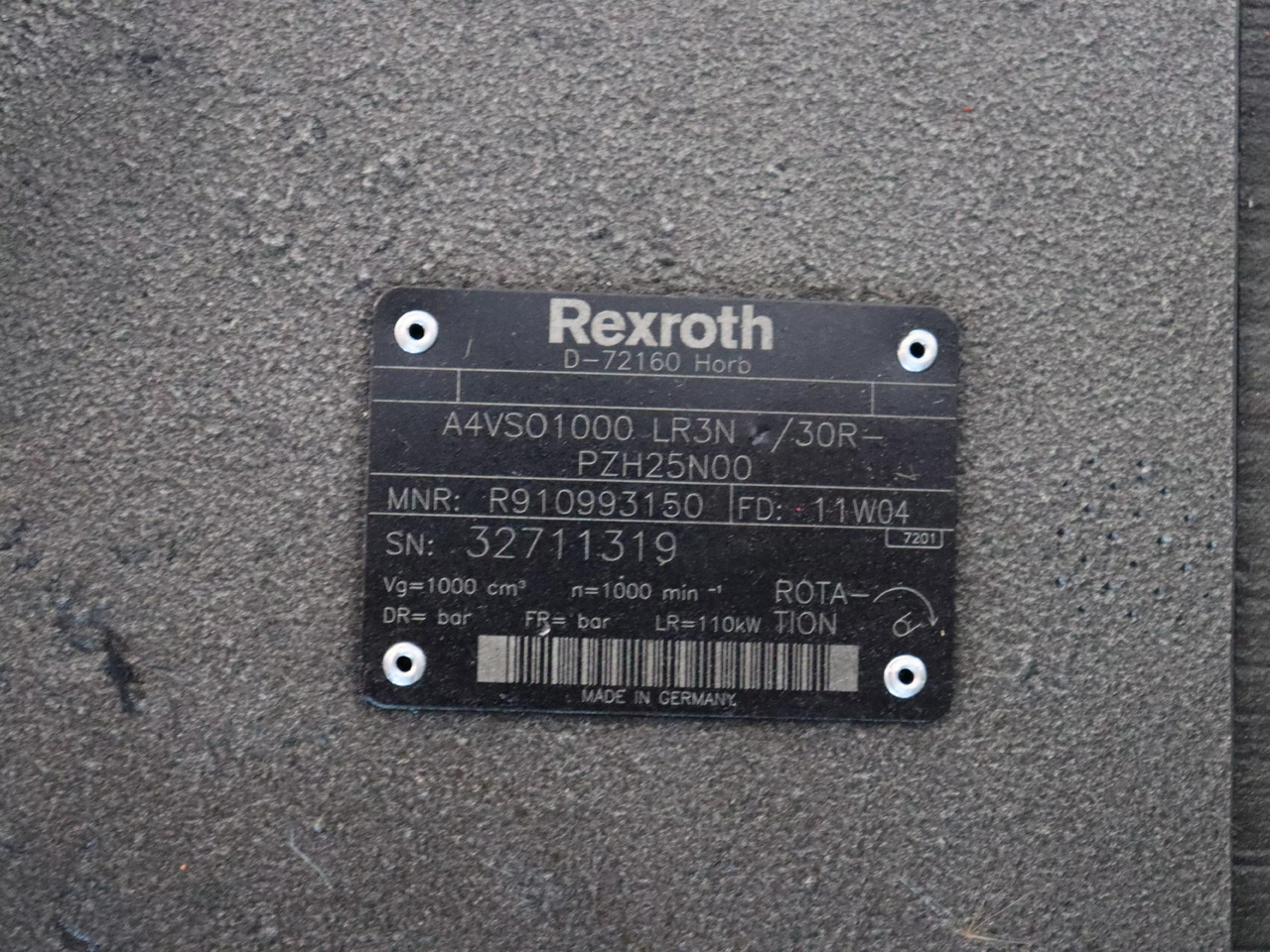 REXROTH A4VSO1000LR3N/30R-PZH25N00 - Hidrauliskais sūknis - Celtniecības tehnika: foto 5 REXROTH A4VSO1000LR3N/30R-PZH25N00 - Hidrauliskais sūknis - Celtniecības tehnika: foto 5