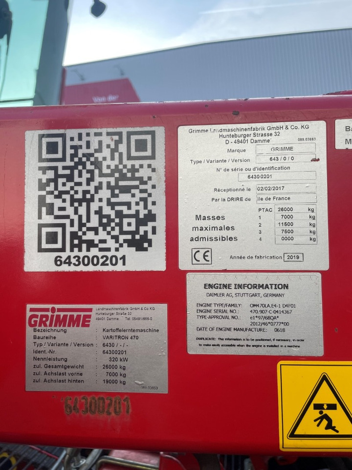 Grimme VARITRON 470 MS FKEV - Kombains: foto 1 Grimme VARITRON 470 MS FKEV - Kombains: foto 1