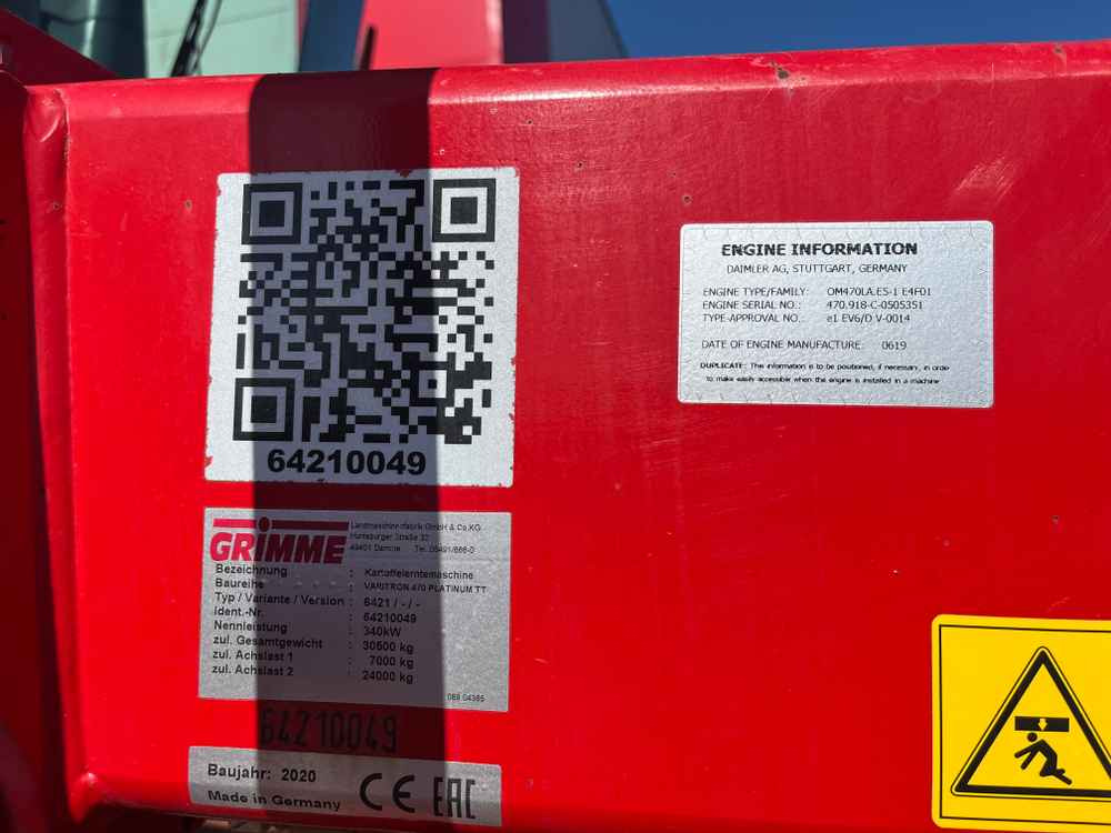 Kombains Grimme VARITRON 470 PLATINUM TT: foto 11