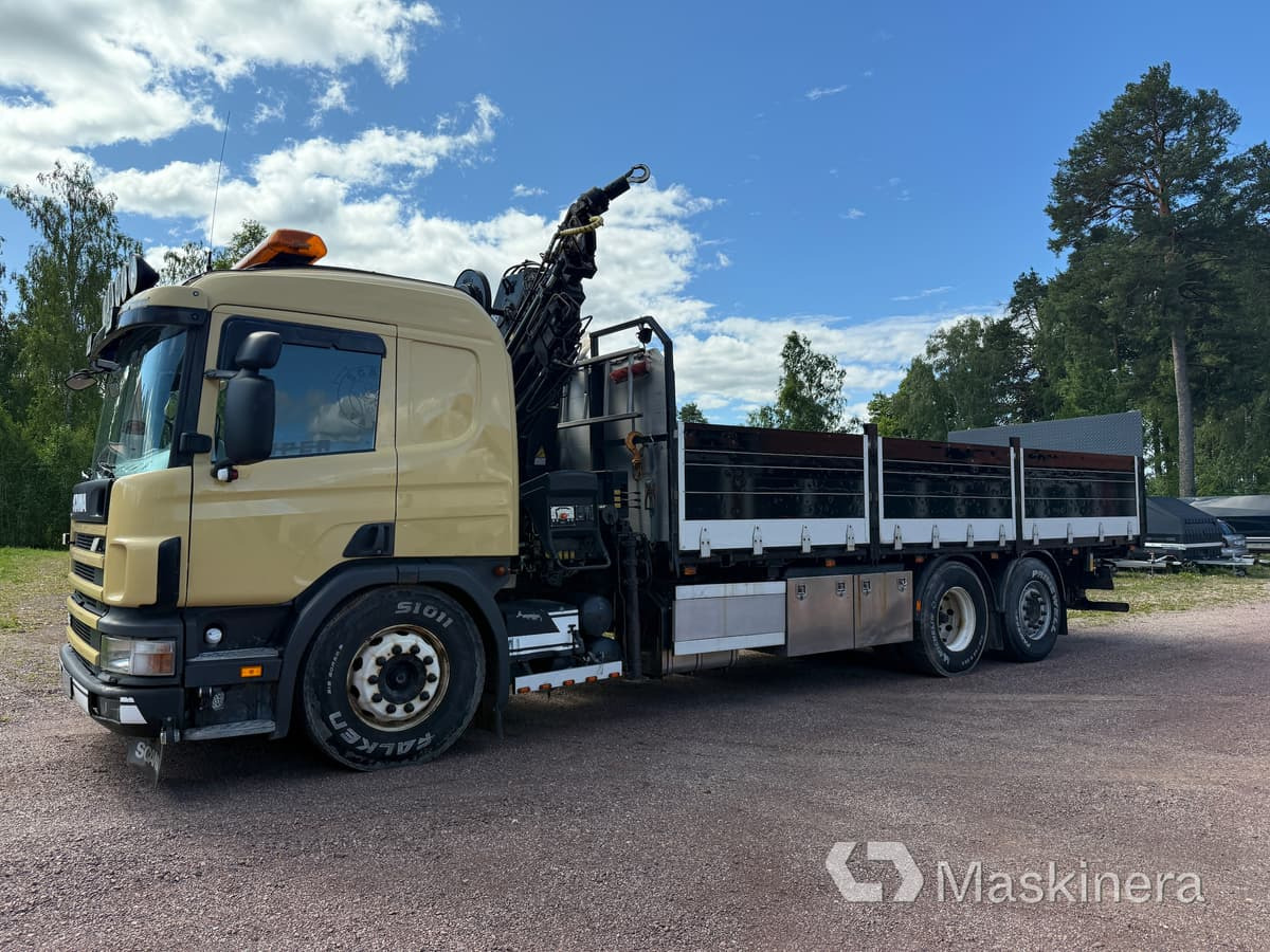 Kranbil Scania 114G - Bortu kravas automašīna/ Platforma, Kravas auto ar manipulatoru: foto 1 Kranbil Scania 114G - Bortu kravas automašīna/ Platforma, Kravas auto ar manipulatoru: foto 1